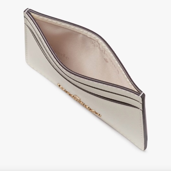 NEW Kate Spade Madison Small Slim Card Holder Case Saffiano Leather KI368 WHITE - Picture 2 of 3